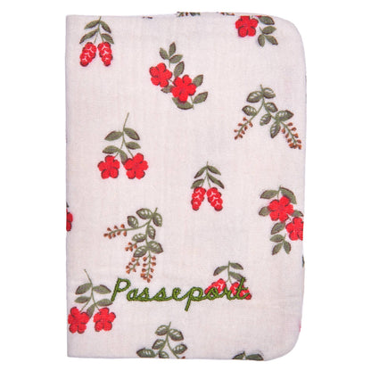Protège-passeport – Poule House- fleurs rouges - bobibeloProtège-passeport – Poule House- fleurs rouges – SA vintage – bobibelo