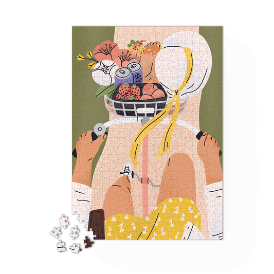 Puzzle 500 pièces À bicyclette Maison Joliette - bobibeloPuzzle 500 pièces À bicyclette Maison Joliette – loisirs vintage – bobibelo