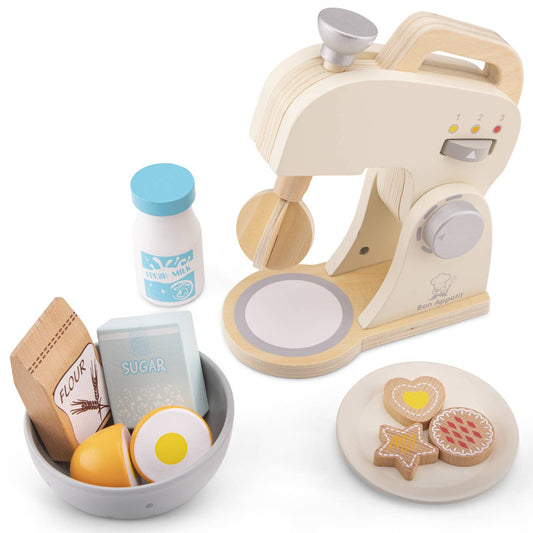 Robot pâtissier en bois avec accessoires – Woet - BobibeloRobot pâtissier en bois avec accessoires – Woet – Petit vintage – Bobibelo