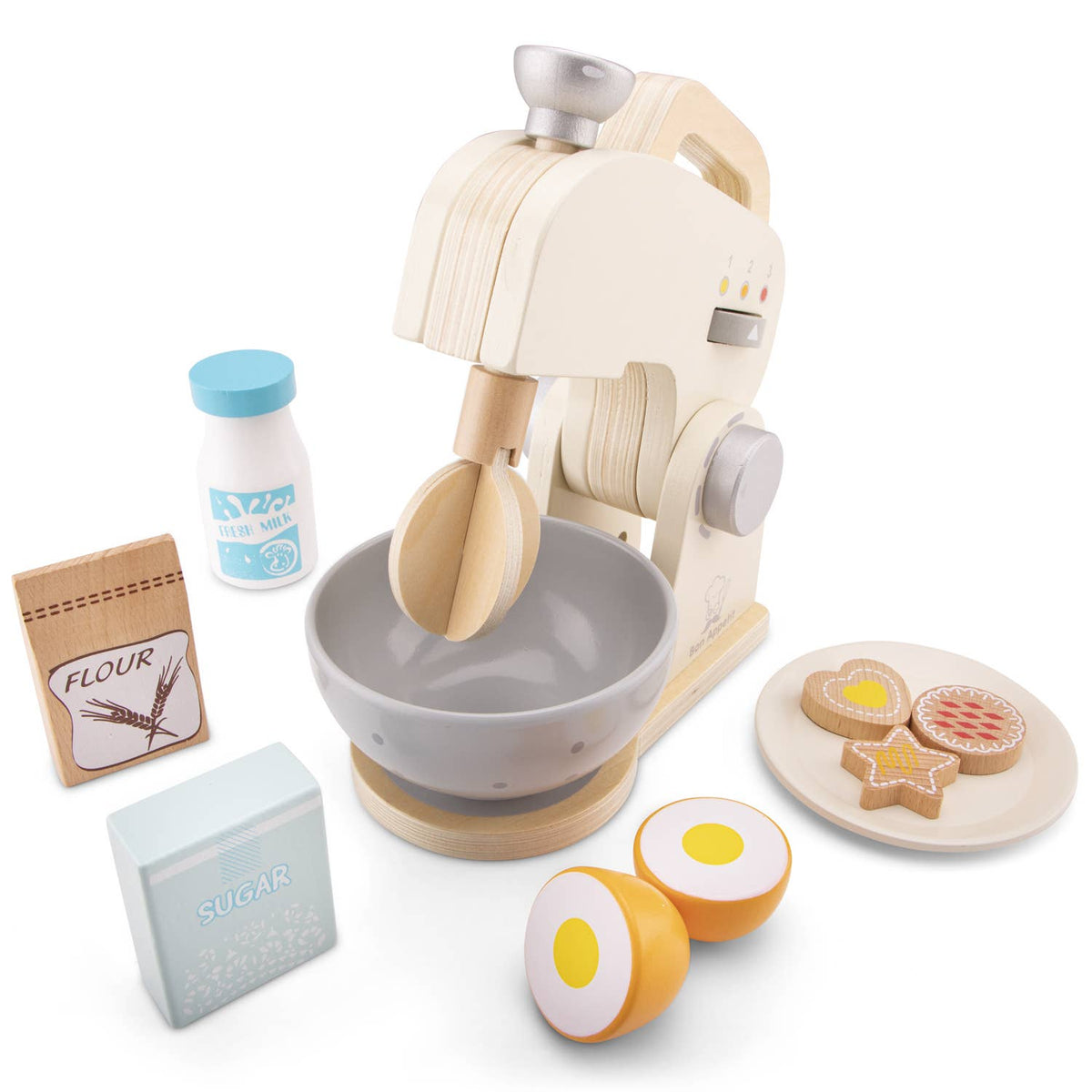 Robot pâtissier en bois avec accessoires – Woet - BobibeloRobot pâtissier en bois avec accessoires – Woet – Petit vintage – Bobibelo