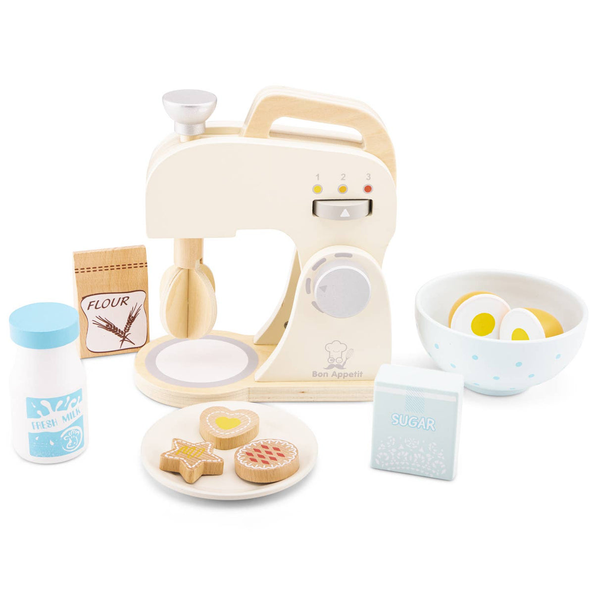 Robot pâtissier en bois avec accessoires – Woet - BobibeloRobot pâtissier en bois avec accessoires – Woet – Petit vintage – Bobibelo