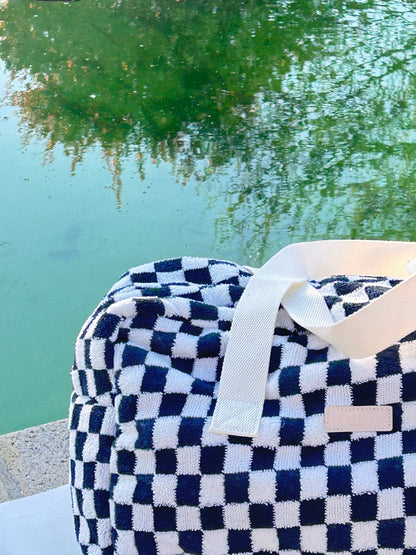 Sac week - end en éponge damier – Cabas souple et léger - bobibeloSac week - end en éponge damier – Cabas souple et léger – SA vintage – bobibelo