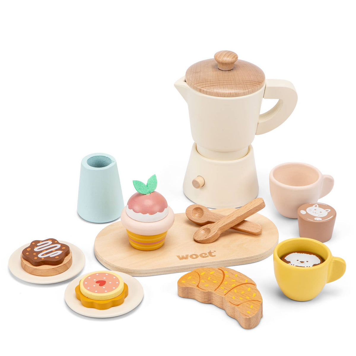 Set café en bois pour enfant avec percolateur – Woet - BobibeloSet café en bois pour enfant avec percolateur – Woet – Petit vintage – Bobibelo