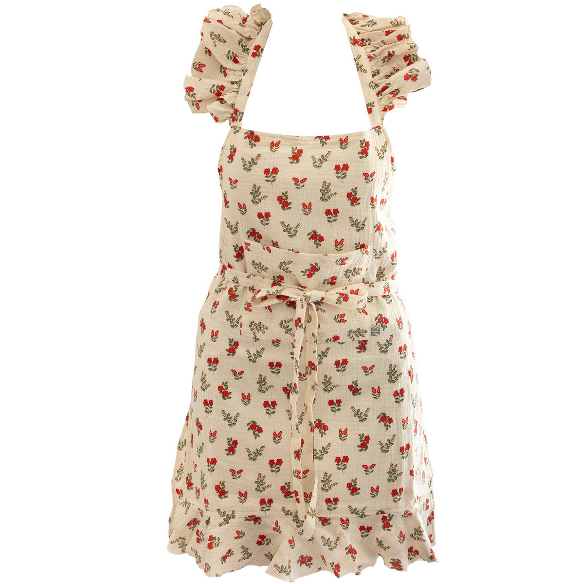 Tablier de cuisine Fleurs rouges – Poule House - BobibeloTablier de cuisine Fleurs rouges – Poule House – Text vintage – Bobibelo