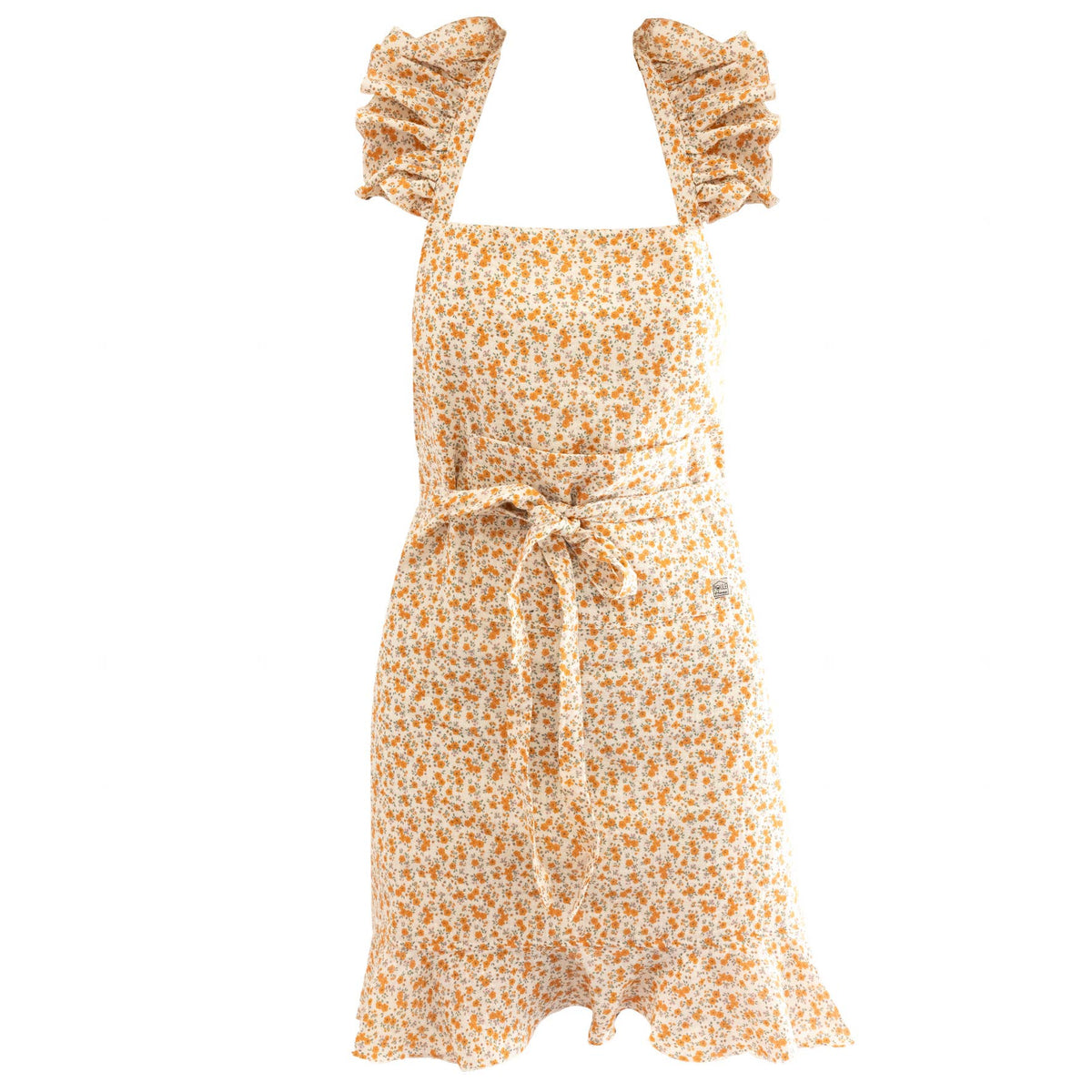 Tablier de cuisine liberty orange - BobibeloTablier de cuisine liberty orange – Text vintage – Bobibelo