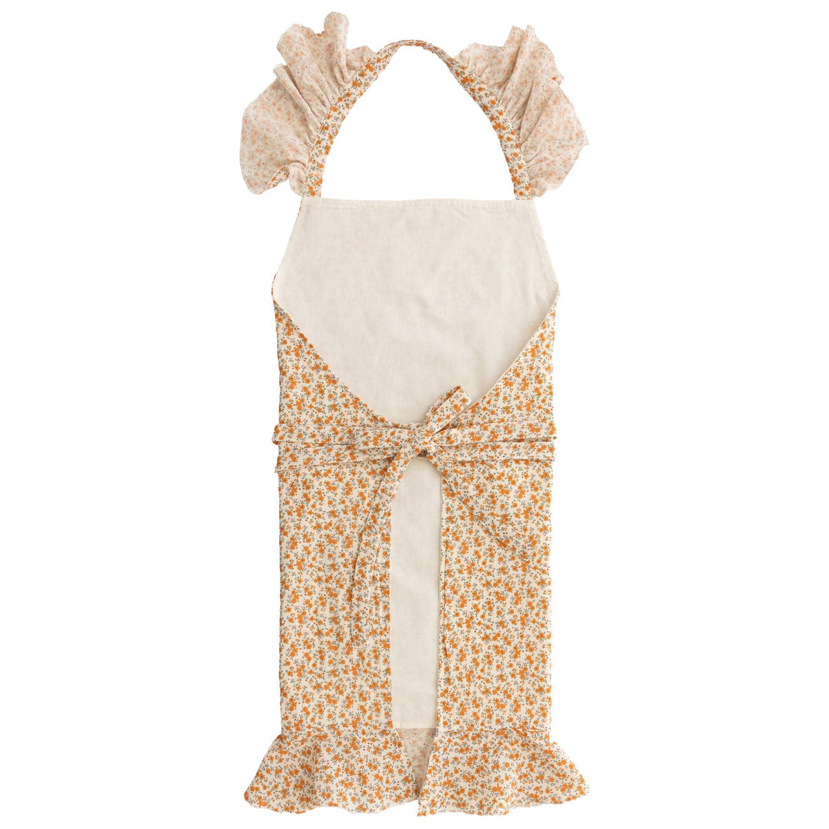 Tablier de cuisine liberty orange - BobibeloTablier de cuisine liberty orange – Text vintage – Bobibelo