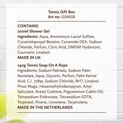 Coffret Cadeau Tennis – Gel Douche & Savon Balle de Tennis sur Corde | Sting in the Tail