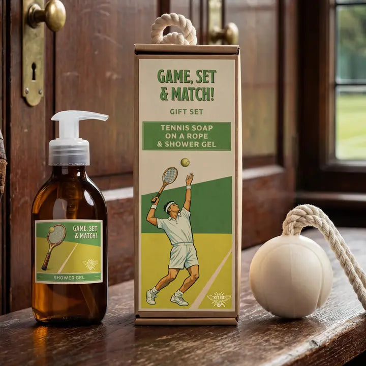 Coffret Cadeau Tennis – Gel Douche & Savon Balle de Tennis sur Corde | Sting in the Tail