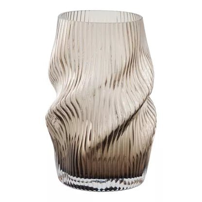 Vase en verre soufflé brun texturé - bobibeloVase en verre soufflé brun texturé – OD vintage – bobibelo