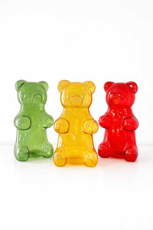 vase forme ourson en verre 